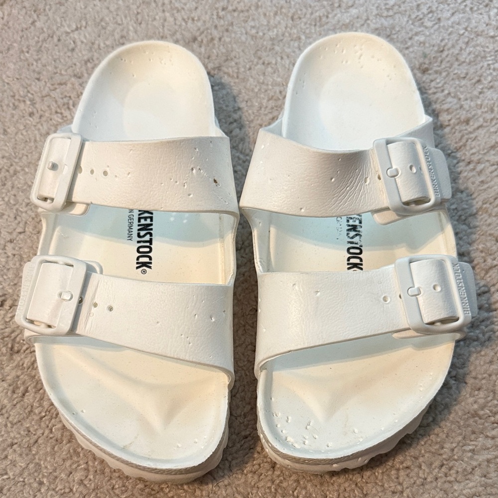 Birkenstock Women’s Arizona White Sandals Size 38